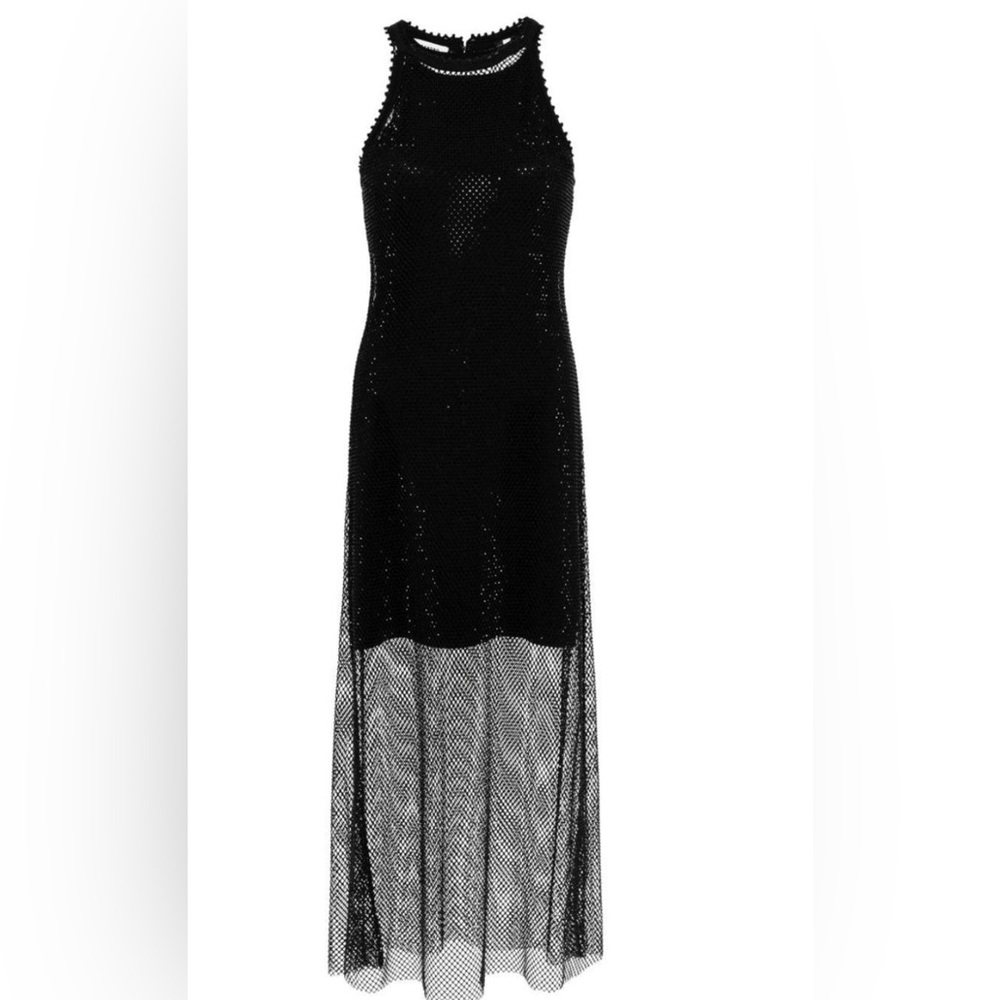 NWT Sandro Hollywood Mesh Midi Dress Black Size S Cocktail Evening